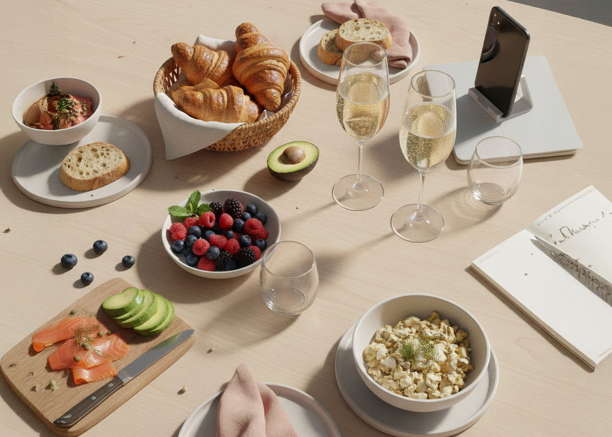 Virtual wellness experience kit for a guided, hosted online session