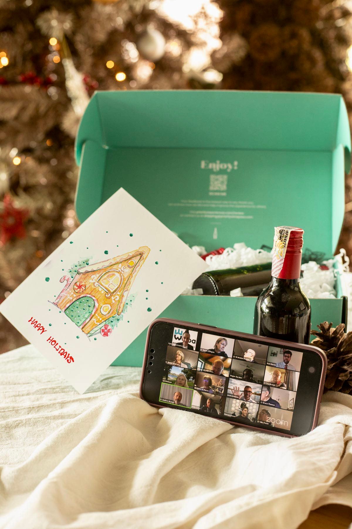 Holiday Themed Virtual Wine Tasting Kit
