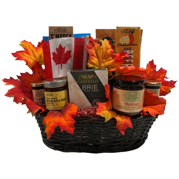 Maple Leaf themed gourmet gift basket by Priority Experiences