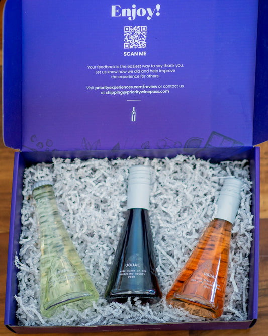 Organic Virtual Wine Tasting Experience with a 3 mini bottle kit